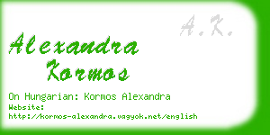 alexandra kormos business card